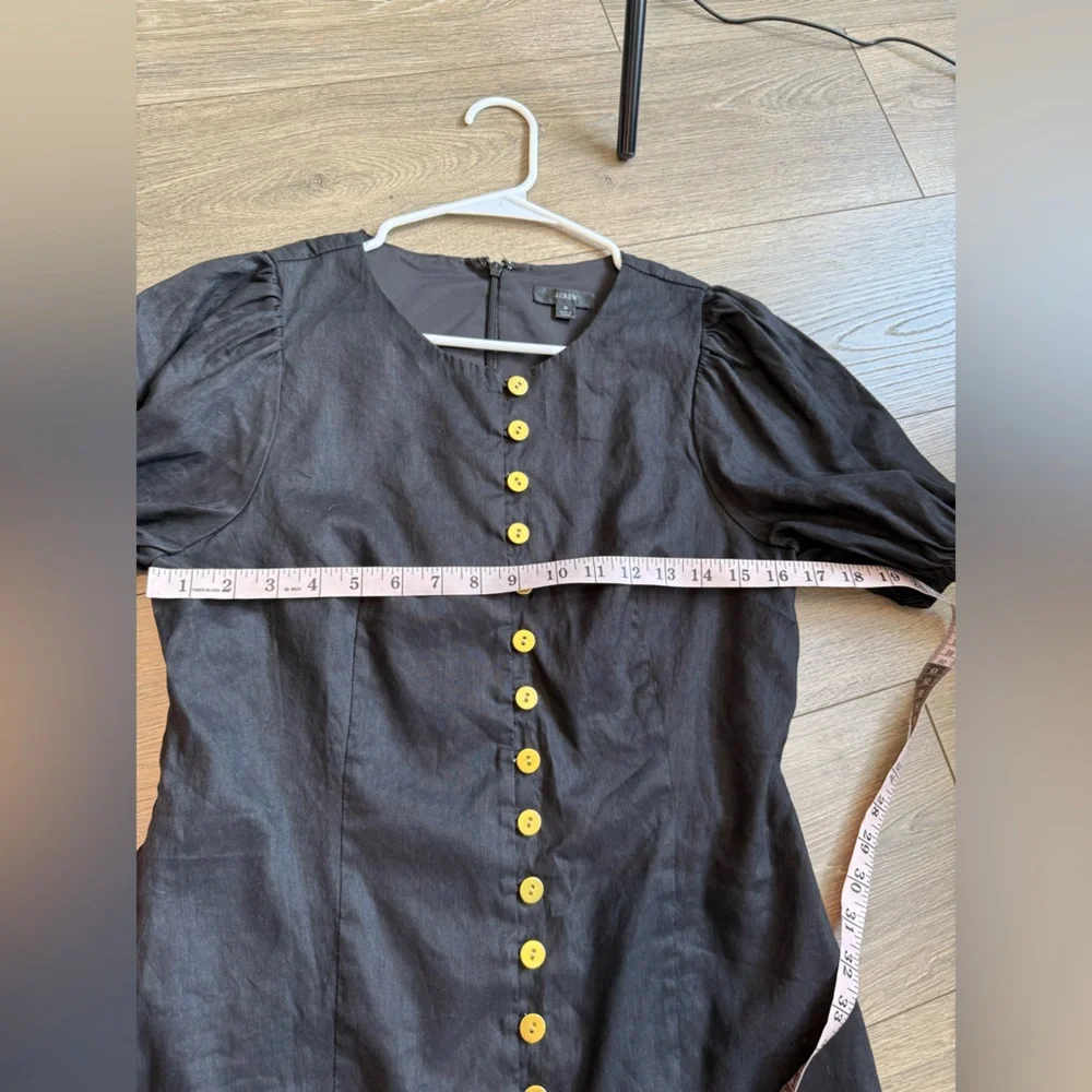 J. Crew Black and Gold Puff Sleeve Sheath Dress - Picture 9 of 10